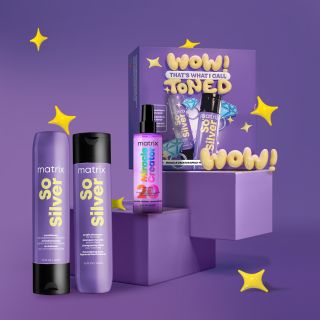 💜 Dárkový balíček Matrix So Silver – pro dokonalý stříbrný, chladný a zářivý odstín blond vlasů! ✨ Tato profesionální sada...